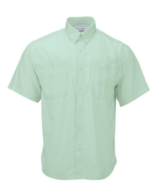 Men's Hatteras Performance Short Sleeve Fishing Shirt - Mint Green Front