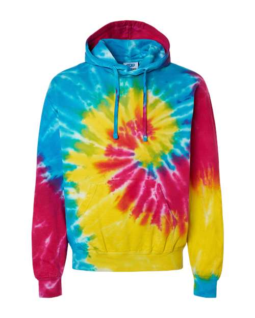 Youth Tie-Dyed Hooded Sweatshirt - Reactive Rainbow Front