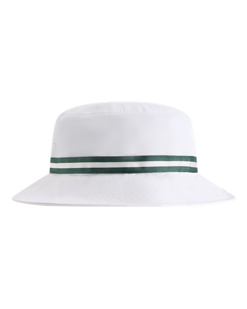 The Oxford Performance Bucket Hat - White/ Green Front