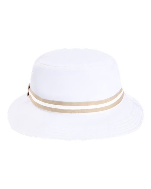 The Oxford Performance Bucket Hat - White/ Khaki Back