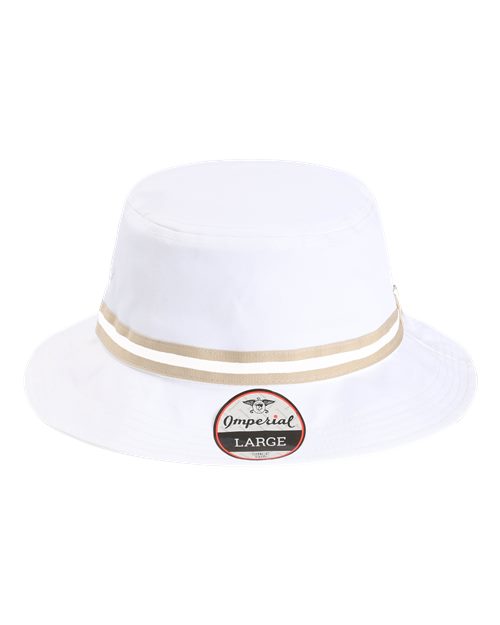 The Oxford Performance Bucket Hat - White/ Khaki Front