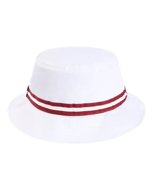 The Oxford Performance Bucket Hat - White/ Maroon Back