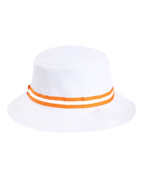 The Oxford Performance Bucket Hat - White/ Orange Back