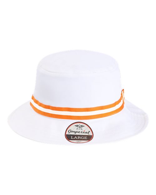 The Oxford Performance Bucket Hat - White/ Orange Front