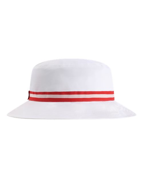 The Oxford Performance Bucket Hat - White/ Red Back