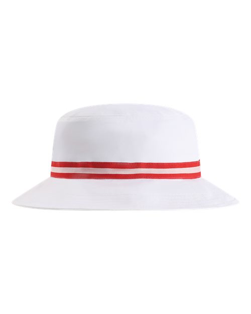 The Oxford Performance Bucket Hat - White/ Red Front