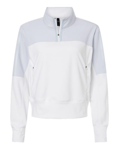 Women's Fleece Quarter-Zip Pullover - Halo Blue Front
