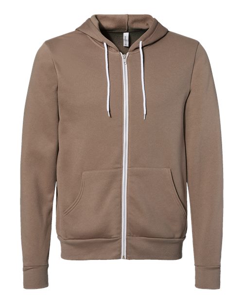 Unisex Sponge Fleece Full-Zip Hoodie Sweatshirt - Vintage Brown Front