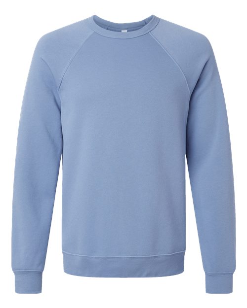 Unisex Sponge Fleece Raglan Crewneck Sweatshirt - Lavender Blue Front