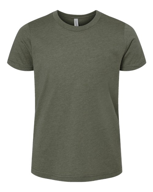 Youth CVC Jersey Tee - Heather Military Green Front