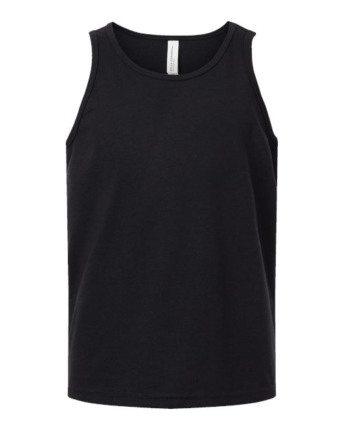 Youth Heather CVC Tank - Solid Black Blend Front