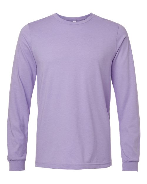Heather CVC Long Sleeve Tee - Heather Dark Lavender Front