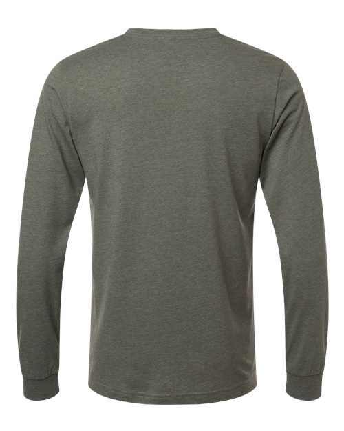 Heather CVC Long Sleeve Tee - Heather Military Green Back