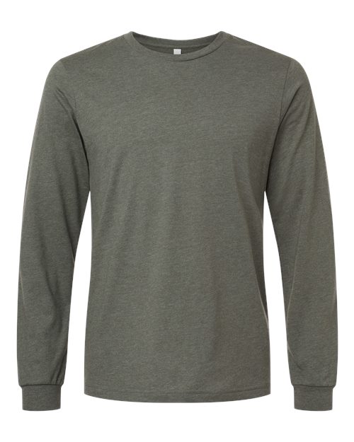 Heather CVC Long Sleeve Tee - Heather Military Green Front