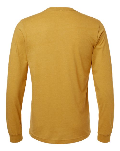 Heather CVC Long Sleeve Tee - Heather Mustard Back
