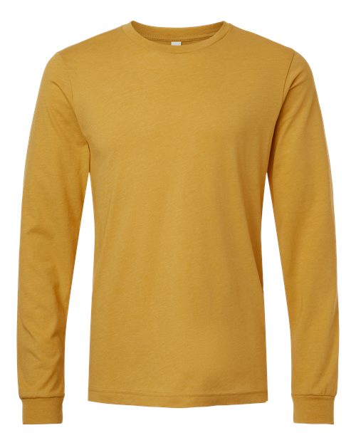 Heather CVC Long Sleeve Tee - Heather Mustard Front