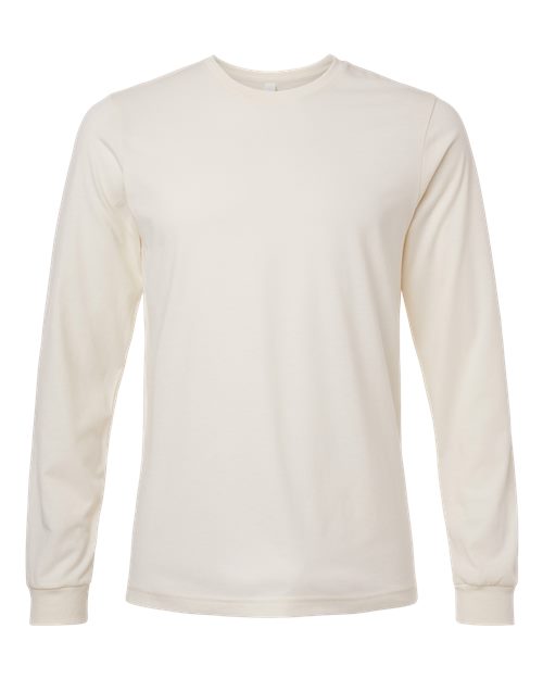Heather CVC Long Sleeve Tee - Heather Natural Front
