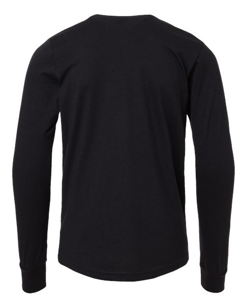 Youth Heather CVC Long Sleeve Tee - Solid Black Blend Back
