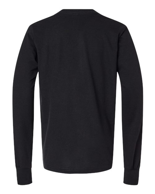 Youth Triblend Long Sleeve Tee - Solid Black Triblend Back