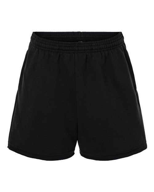 Women's Cutoff Fleece Shorts - Black Front