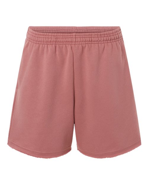 Women's Cutoff Fleece Shorts - Mauve Front