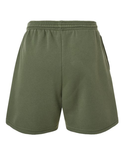 Women's Cutoff Fleece Shorts - Military Green Back