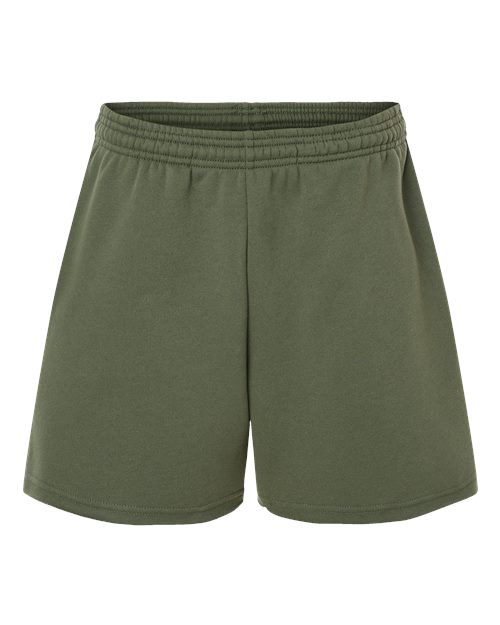 Women's Cutoff Fleece Shorts - Military Green Front