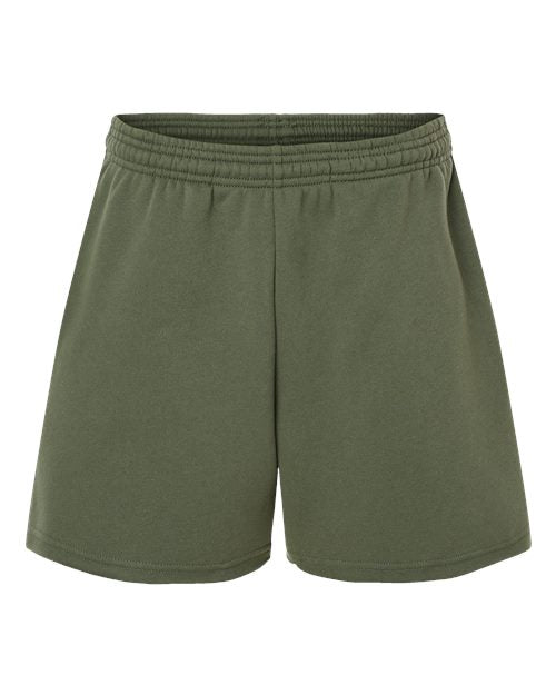BELLA + CANVAS Women's Cutoff Shorts - Military Green Front
