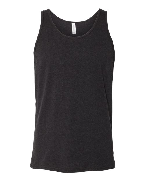 Unisex Heather CVC Tank - Black Heather Front