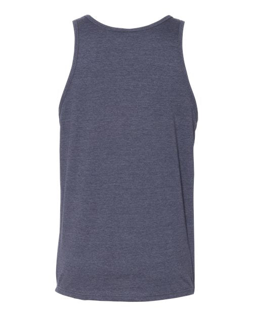 Unisex Heather CVC Tank - Heather Navy Back