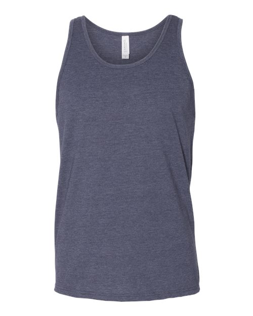 Unisex Heather CVC Tank - Heather Navy Front