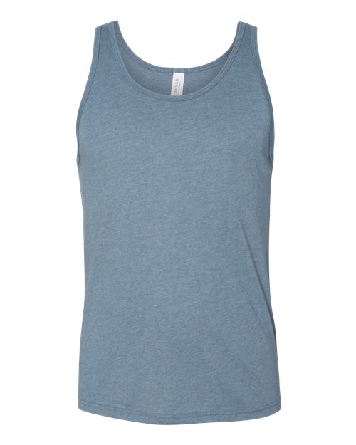 Unisex Heather CVC Tank - Heather Slate Front