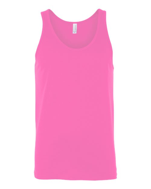 Unisex Heather CVC Tank - Neon Pink Front