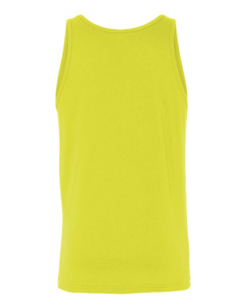 Unisex Heather CVC Tank - Neon Yellow Back