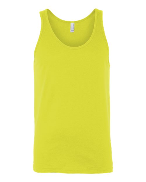 Unisex Heather CVC Tank - Neon Yellow Front