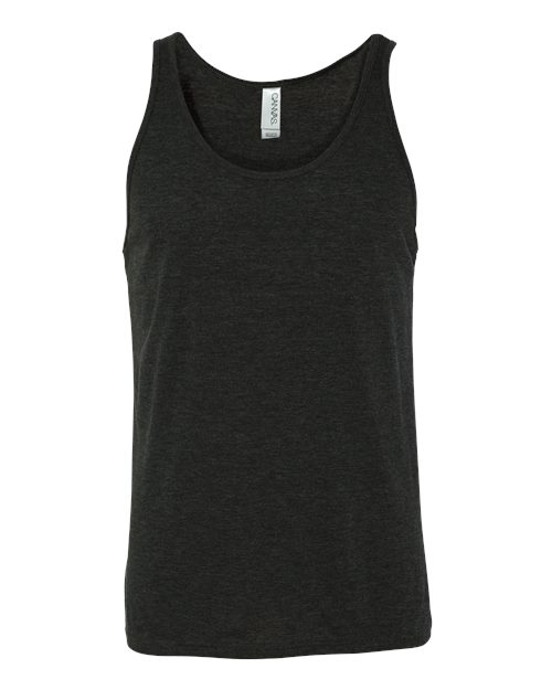 Unisex Triblend Tank - Charcoal Black Triblend Front