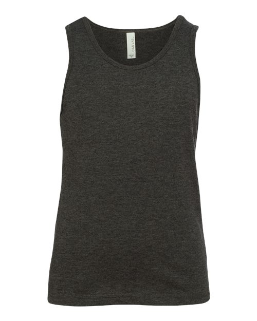 Youth Heather CVC Tank - Dark Grey Heather Front