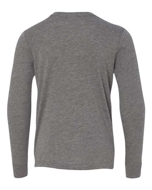 Youth Triblend Long Sleeve Tee - Grey Triblend Back