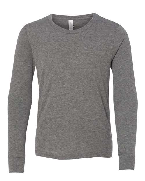 Youth Triblend Long Sleeve Tee - Grey Triblend Front