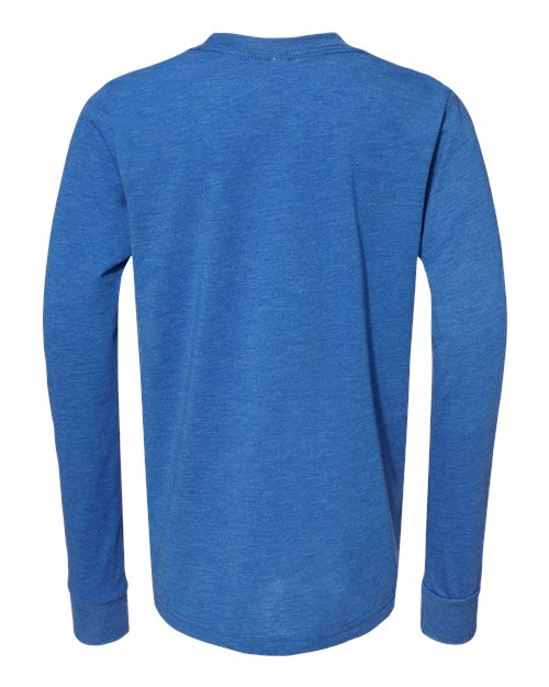 Youth Triblend Long Sleeve Tee - True Royal Triblend Back