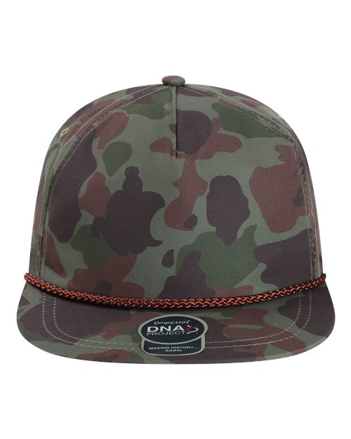 The Aloha Rope Cap - Frog Skin Camo/ Green Front