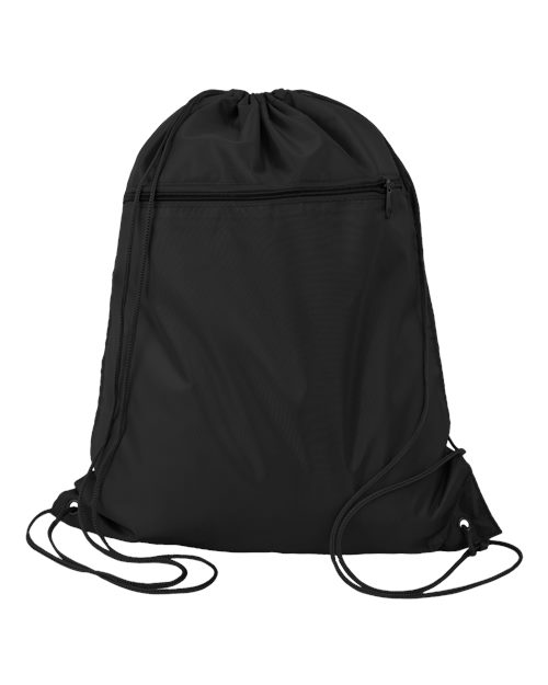Polyester Cinchpack - Black Front