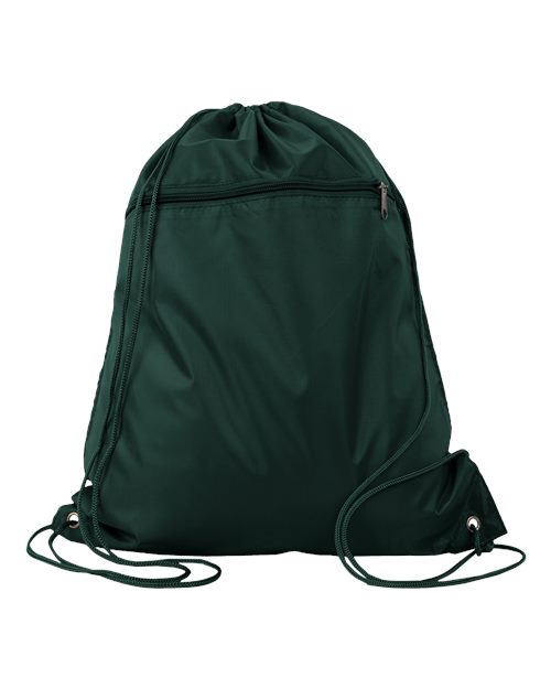 Polyester Cinchpack - Forest Green Front