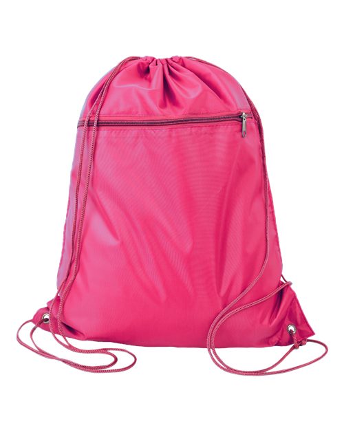 Polyester Cinchpack - Hot Pink Front