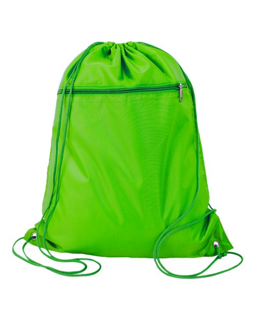Polyester Cinchpack - Lime Green Front
