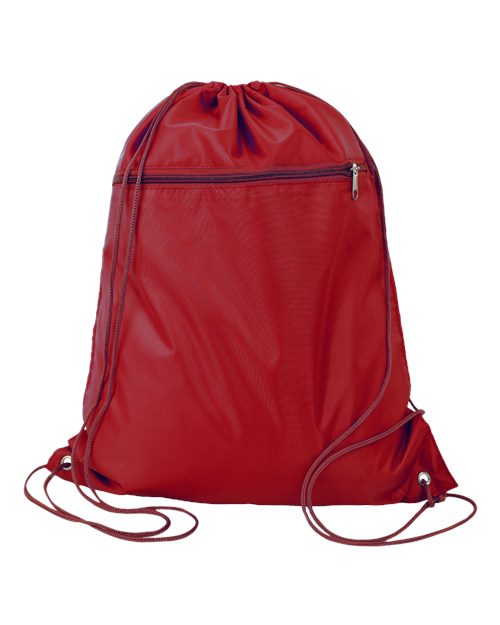 Polyester Cinchpack - Maroon Front