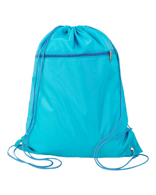 Polyester Cinchpack - Turquoise Front
