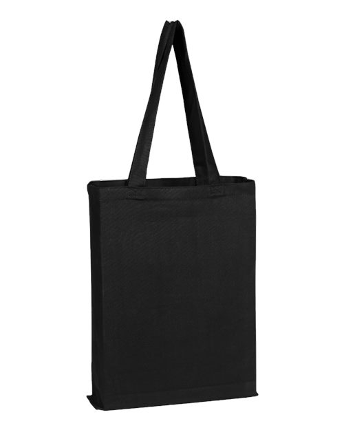 Canvas Gusset Promotional Tote - Black Front