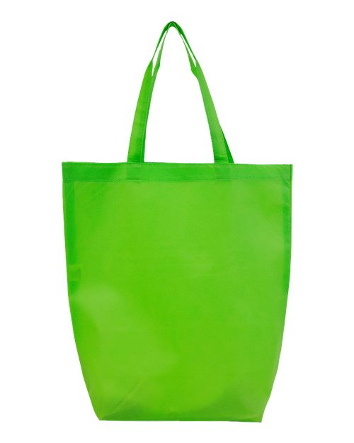 Non-Woven Gusset Bottom Tote - Lime Green Back