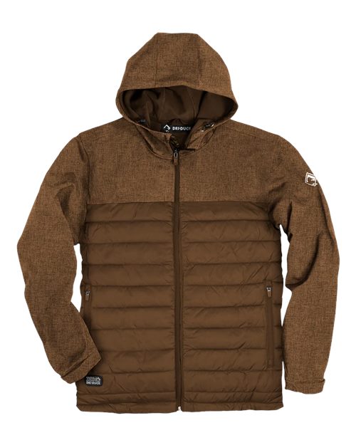Men's Pinnacle Soft Shell Puffer Jacket - Saddle Heather/ Saddle Front